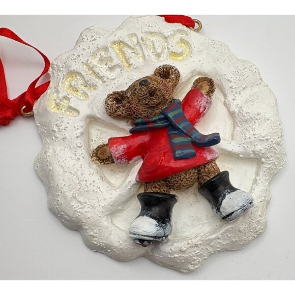 Kurt S Adler Holly Bearies Friends Christmas Tree Ornament Snow Angel Vintage - Picture 4 of 6
